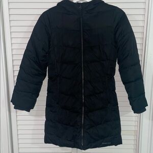 Lands' End Kids Black Hooded Puffer Jacket